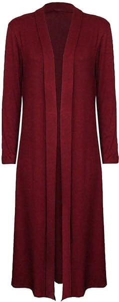 Womens Ladies Open Front Duster Coat