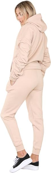 Ladies Ruched Sleeve Pullover Oversized Tracksuit Set