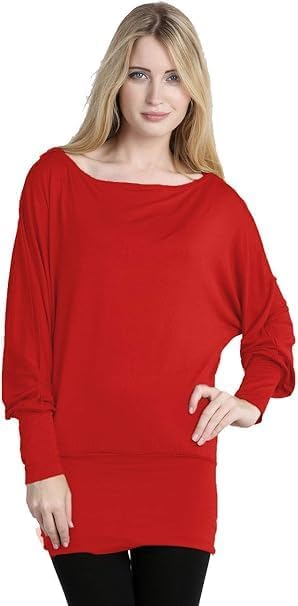 Womens Off-Shoulder T-Shirt Sweater Tunic Top