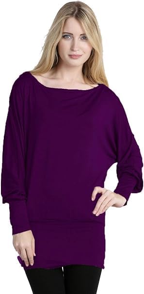 Womens Off-Shoulder T-Shirt Sweater Tunic Top