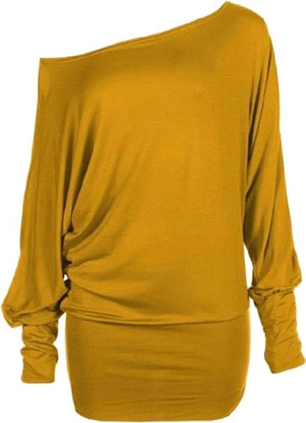 Womens Off-Shoulder T-Shirt Sweater Tunic Top