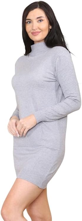 Womens Knitted Turtle Neck Long Sleeve Bodycon High Neck