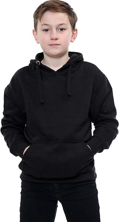 Kids Boys Girls Plain Fleece Hoodie, Unisex