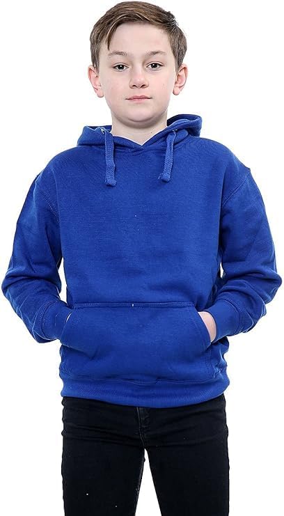 Kids Boys Girls Plain Fleece Hoodie, Unisex