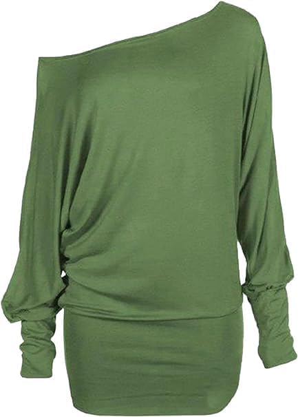 Womens Off-Shoulder T-Shirt Sweater Tunic Top