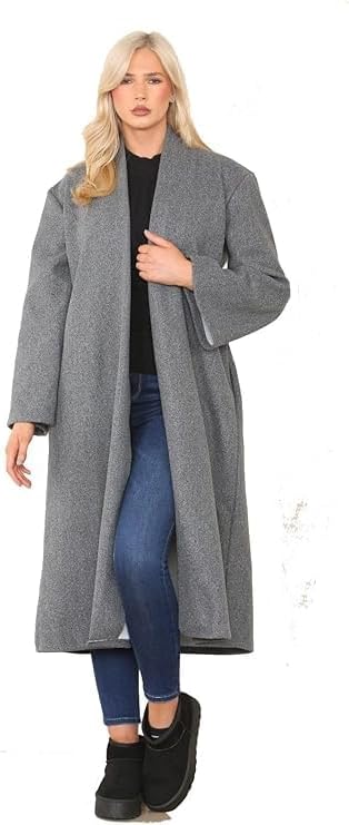 Women Long Waterfall Italian Duster Coat