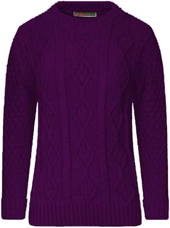 Women's Chunky Cable Knitted Jumper, Ladies Sweatshirt