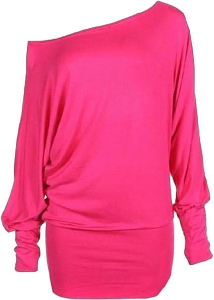 Womens Off-Shoulder T-Shirt Sweater Tunic Top