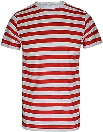 Mens Womens Red & White Striped T-Shirt