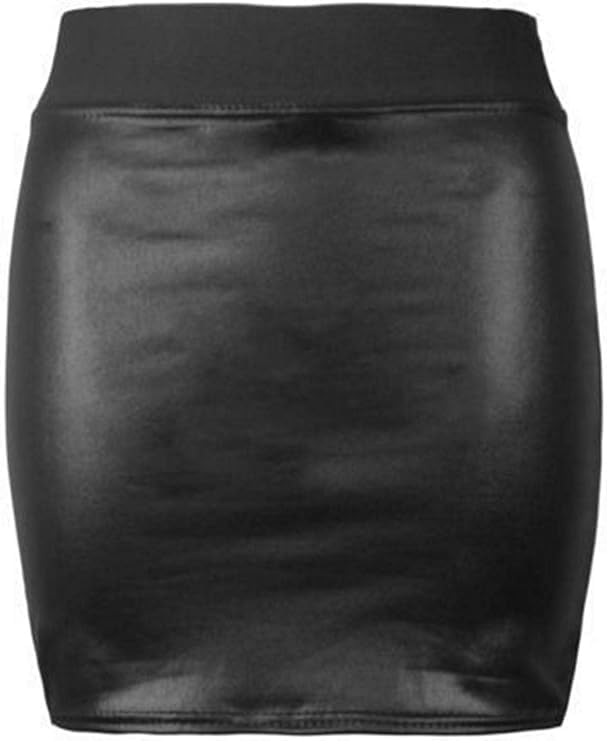 Ladies Casual Leather Bodycon Mini Skirt Leggings