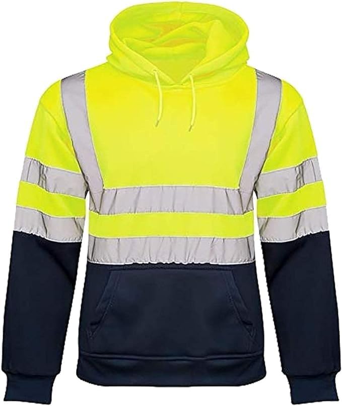 Mens Hi Vis 2 Tone Rugby Hoodie