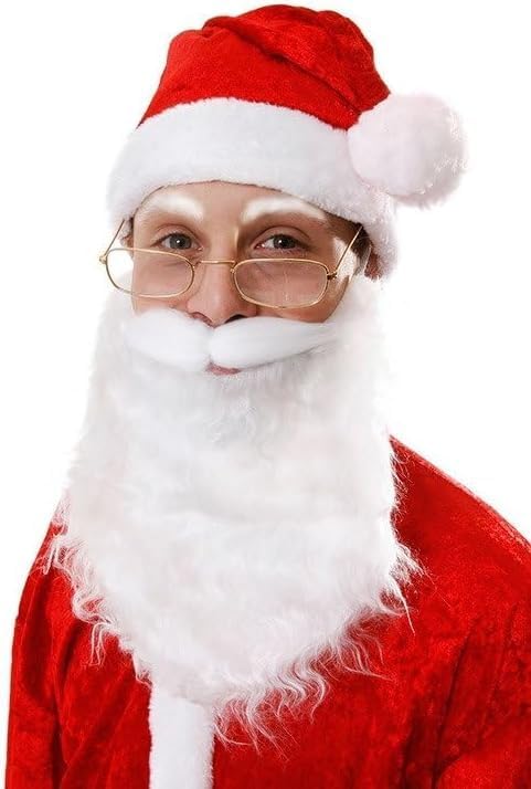 Adult's Santa Father Christmas Beard, Eyebrows And Wig Accessory Set,(Santa Beard Only)