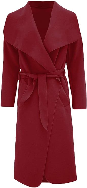 Women Long Waterfall Italian Duster Coat