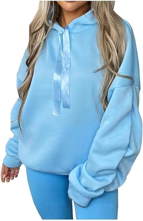 Womens Ruched Long-Sleeve Hoodie