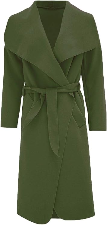 Women Long Waterfall Italian Duster Coat