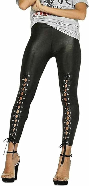 Ladies Casual Leather Bodycon Mini Skirt Leggings