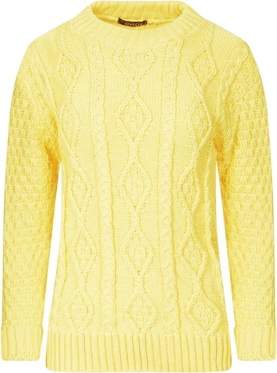 Women's Chunky Cable Knitted Jumper, Ladies Sweatshirt