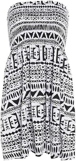 Womens Floral Printed Bandeau Sheering Short Dress