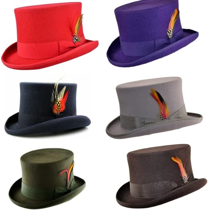 100% Wool Felt Hand Made TOP HAT