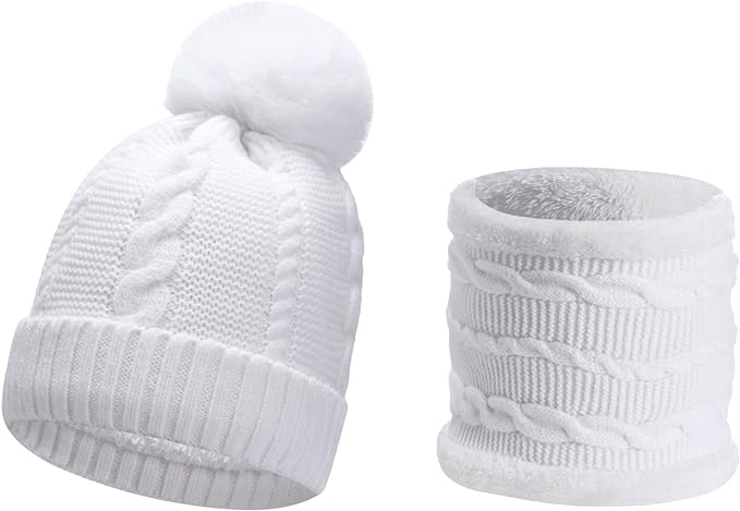 Winter Pom Bobble Hat Scarf Sets