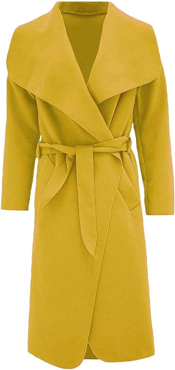 Women Long Waterfall Italian Duster Coat