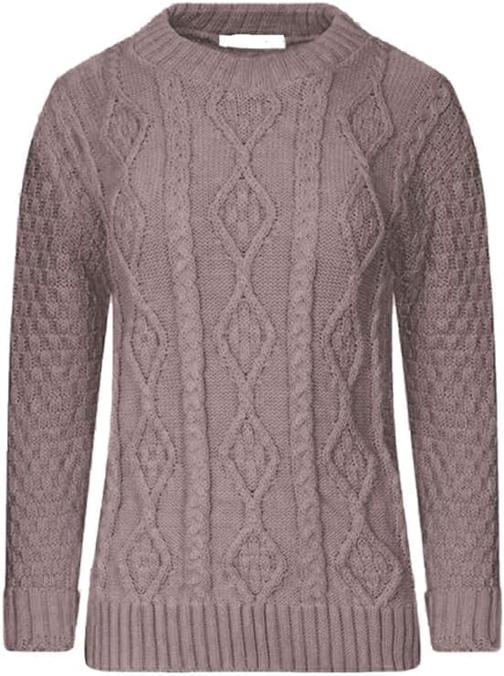 Women's Chunky Cable Knitted Jumper, Ladies Sweatshirt