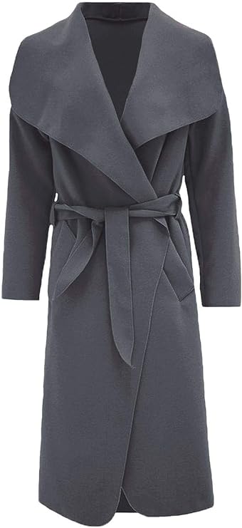 Women Long Waterfall Italian Duster Coat