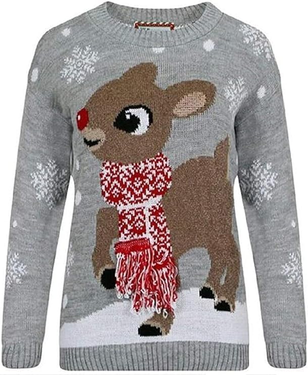 Women Baby Deer Christmas Winter Sweater