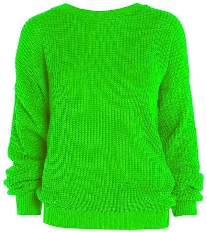 Womens Oversized Fishnet Knitted Baggy Chunky Sweater