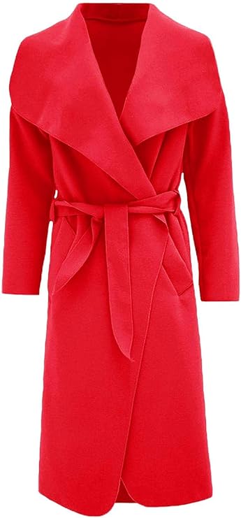 Women Long Waterfall Italian Duster Coat