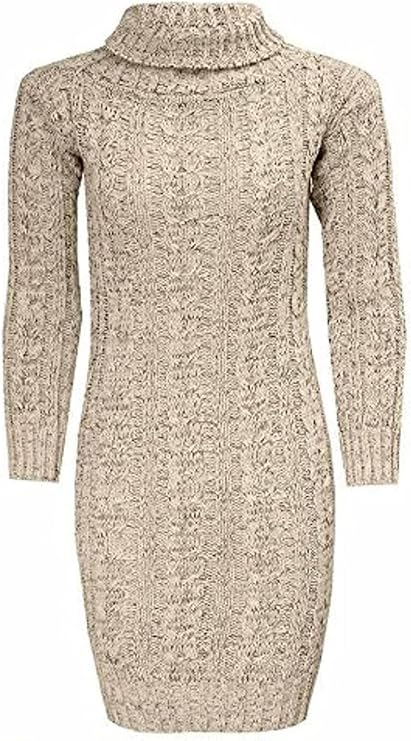 Womens Knitted Chunky Diamond Cable Tunic Sweatshirt