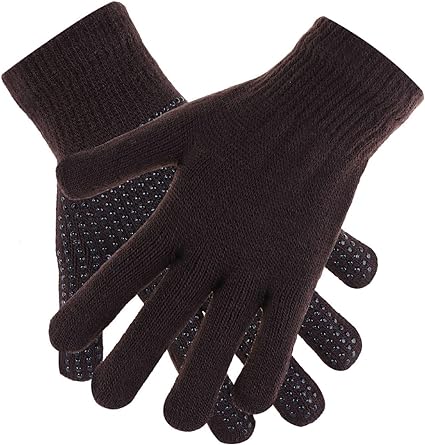 Adult Thermal Stretch Gloves With Grippers For Mens, Womens, Adults