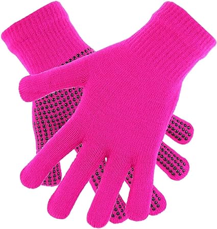 Adult Thermal Stretch Gloves With Grippers For Mens, Womens, Adults